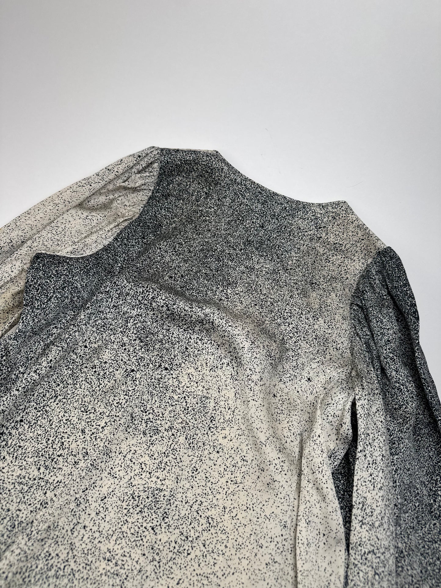 Stella Mc Cartney Avstract Silk Shirt Grey/Black/White M