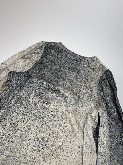 Stella Mc Cartney Avstract Silk Shirt Grey/Black/White M