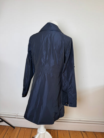 Vintage Courreges Polyester Short Trenchcoat Navy 38/M