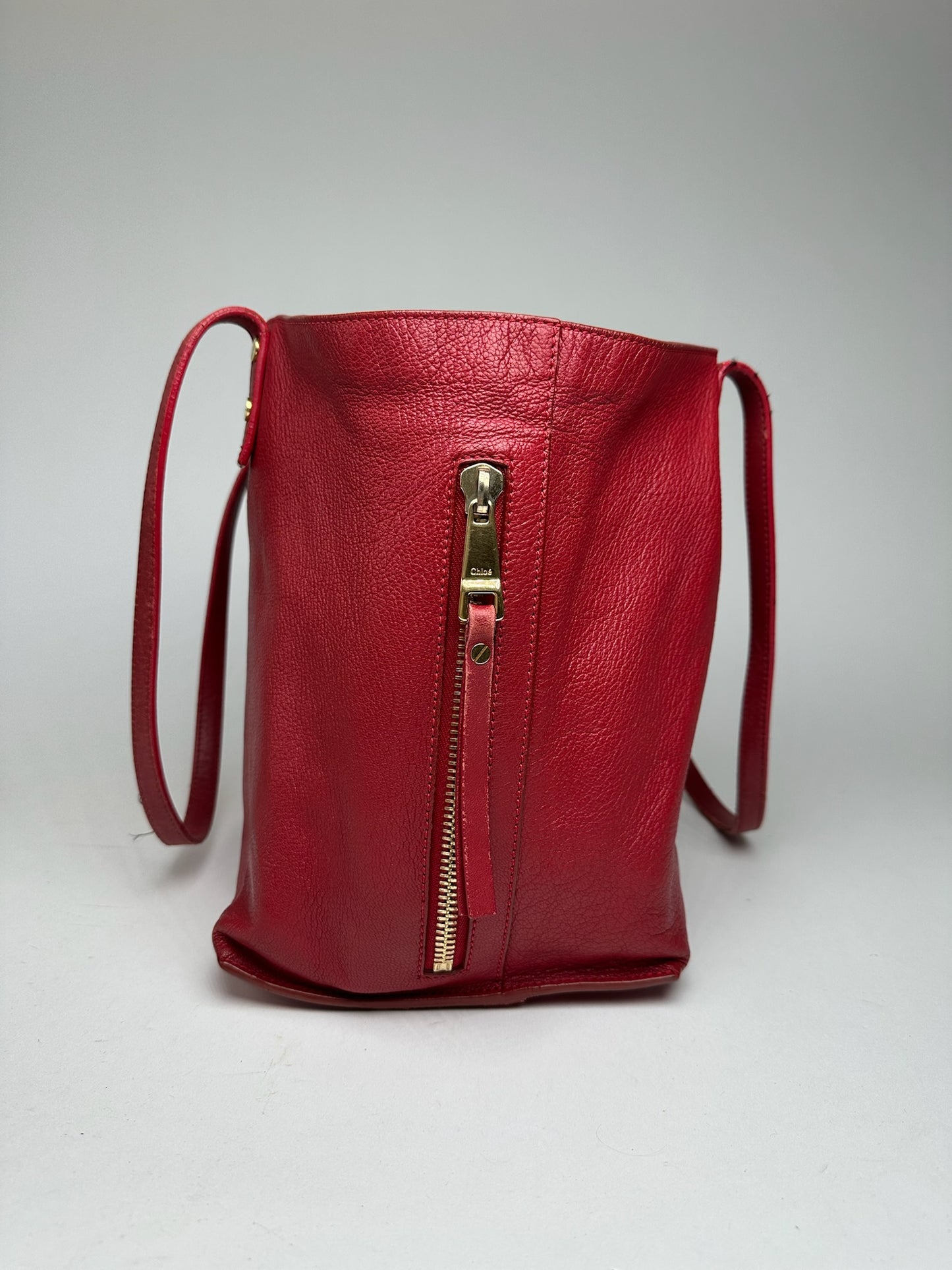 Vintage Prada Leather Shopper Red