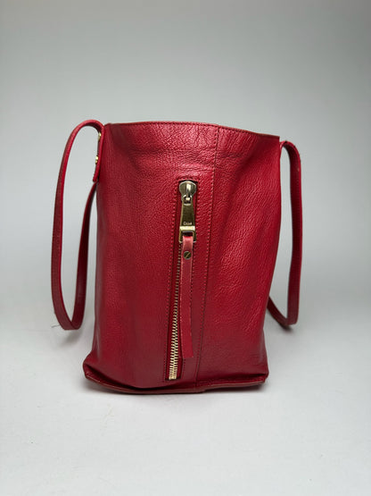 Vintage Prada Leather Shopper Red
