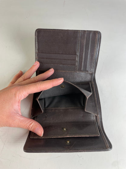 Vintage Celine Macadam Canvas Wallet Beige Brown