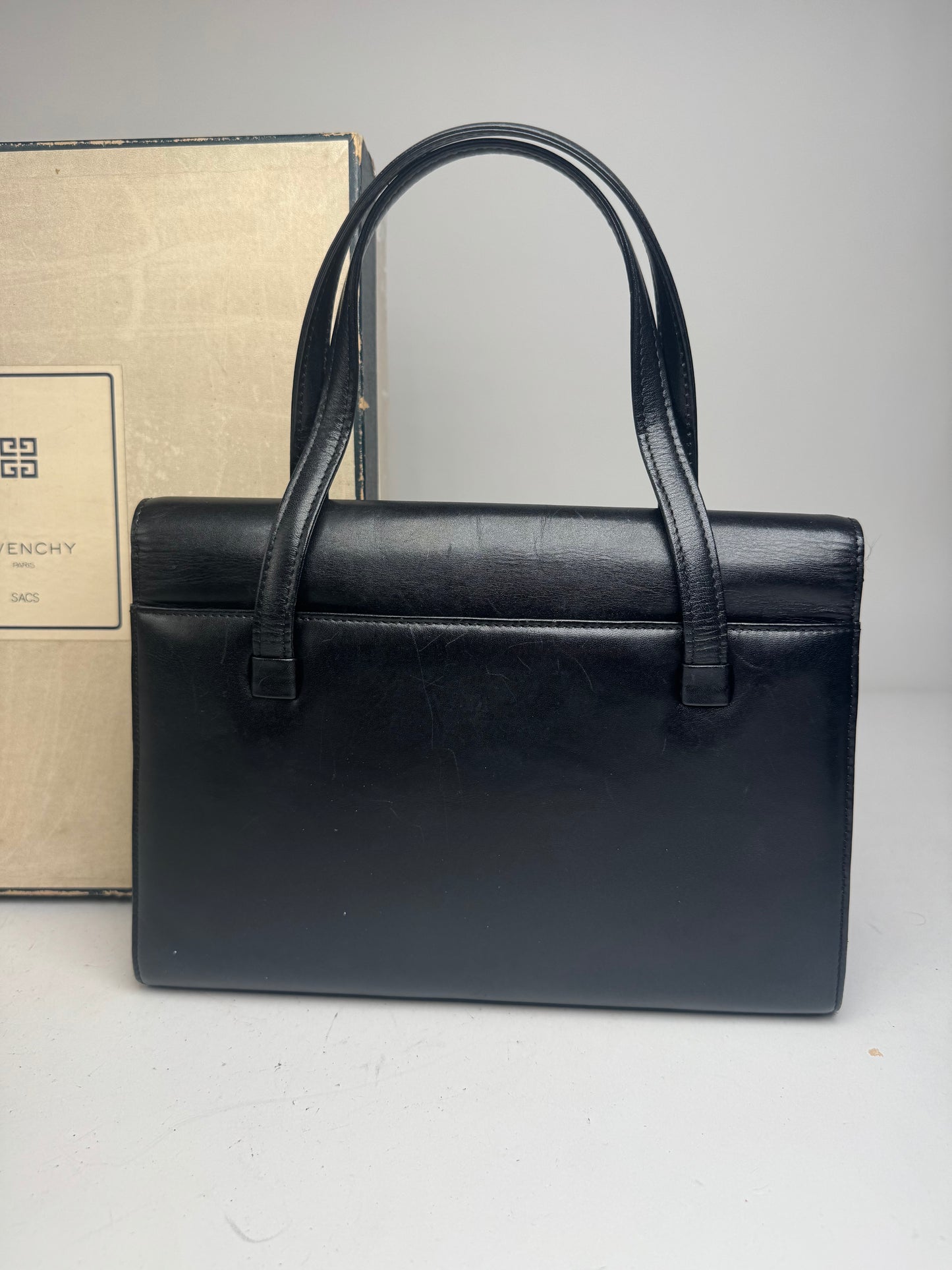 Vintage Givenchy 4G Leather Handbag Black