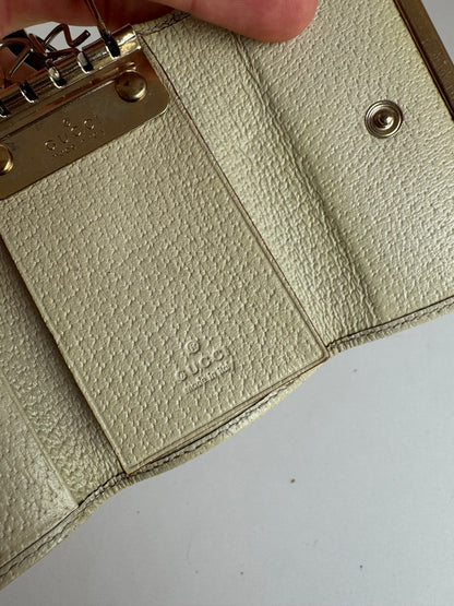 Vintage Gucci Monogram Key Holder beige white
