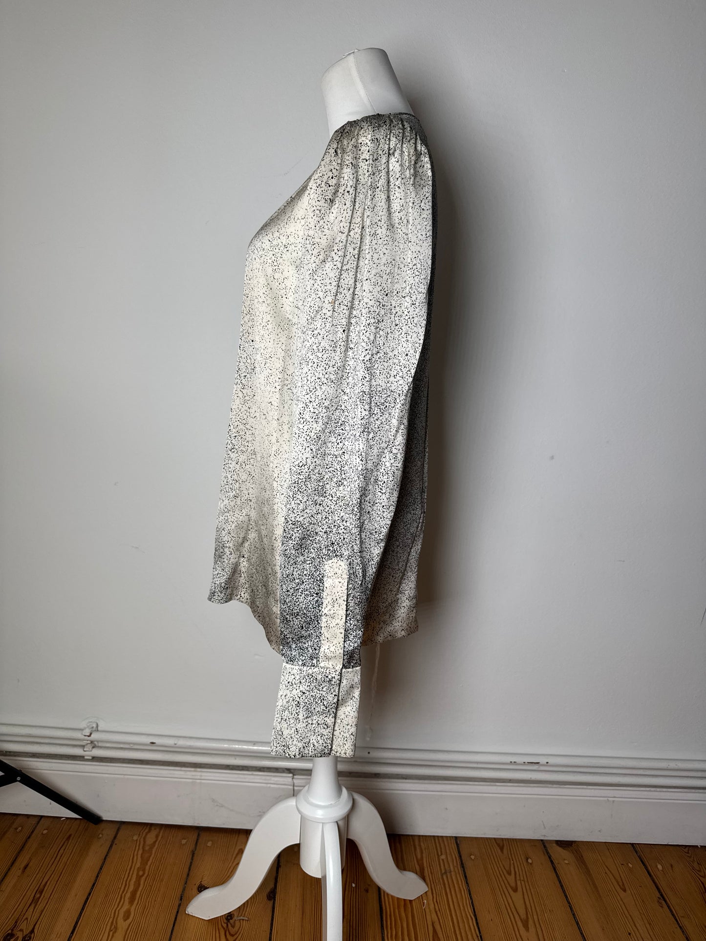 Stella Mc Cartney Avstract Silk Shirt Grey/Black/White M