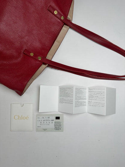 Vintage Prada Leather Shopper Red