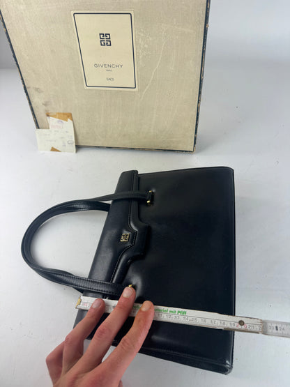 Vintage Givenchy 4G Leather Handbag Black
