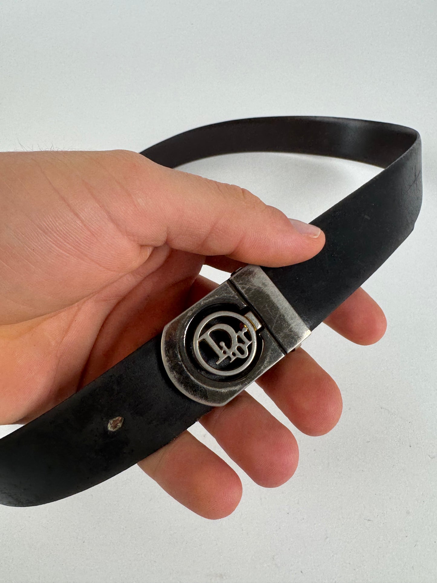 Vintage Dior Leather Belt black