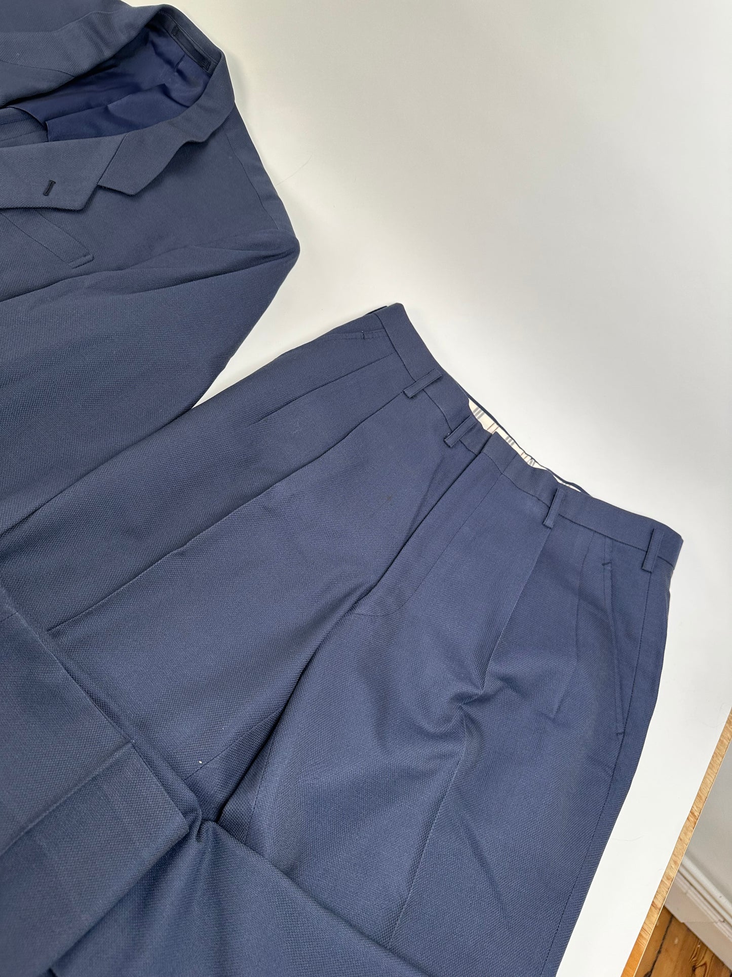 Vintage Balenciaga Wool Blend Suit Navy L