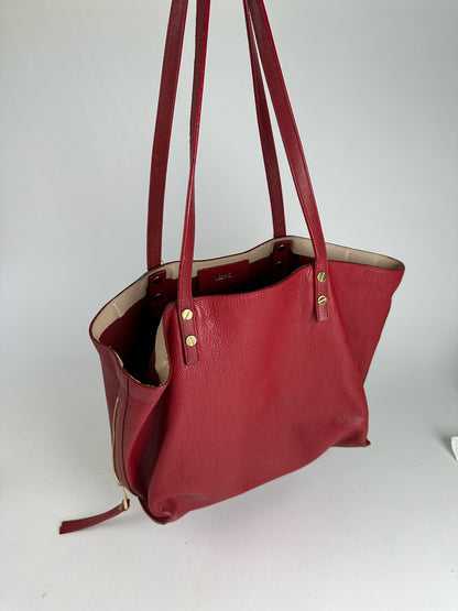 Vintage Prada Leather Shopper Red