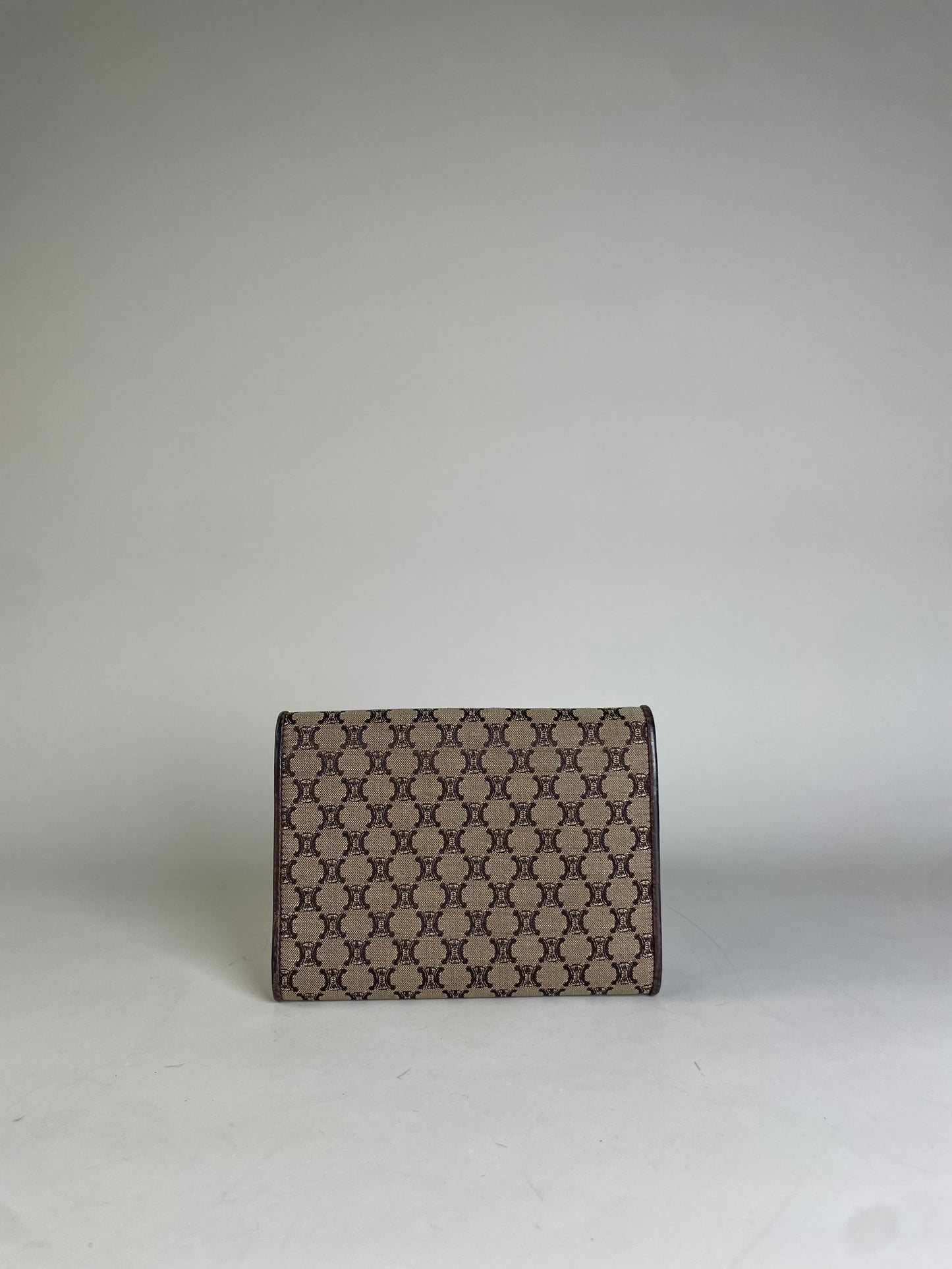 Vintage Celine Macadam Canvas Wallet Beige Brown
