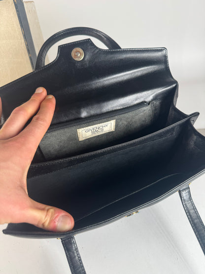 Vintage Givenchy 4G Leather Handbag Black