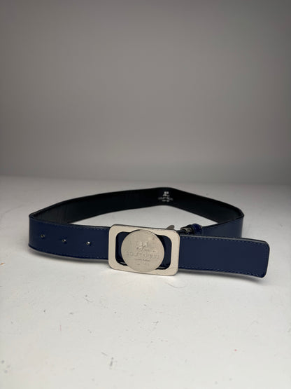 Vintage Courreges Patent Leather Belt Navy