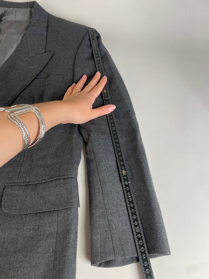 Vintage Dior Wool Blazer Gray XL