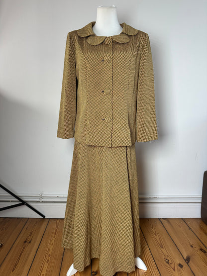 Vintage Gucci Wool Twin Set Abstract Gold Brown M
