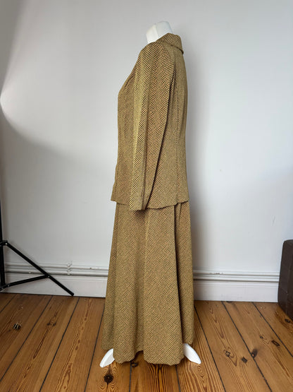Vintage Gucci Wool Twin Set Abstract Gold Brown M