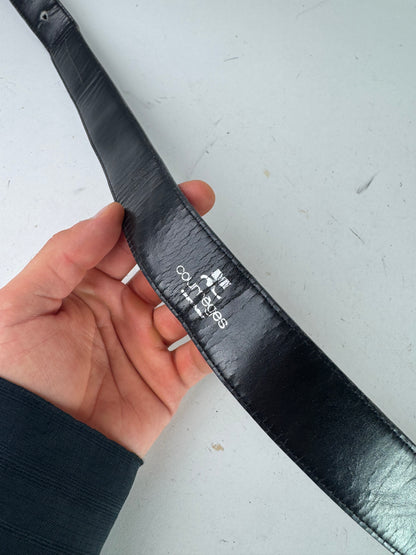 Vintage Courreges Patent Leather Belt Navy