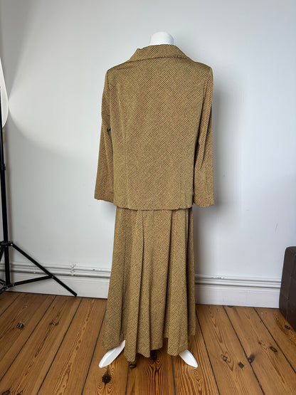 Vintage Gucci Wool Twin Set Abstract Gold Brown M