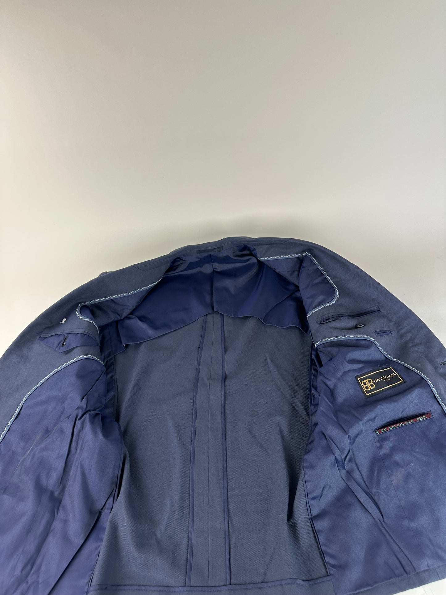 Vintage Balenciaga Wool Blend Suit Navy L