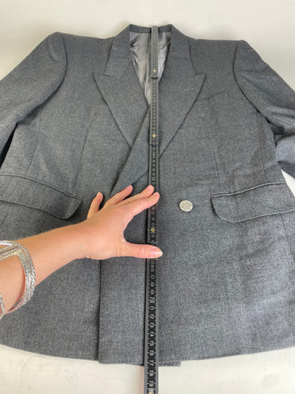Vintage Dior Wool Blazer Gray XL