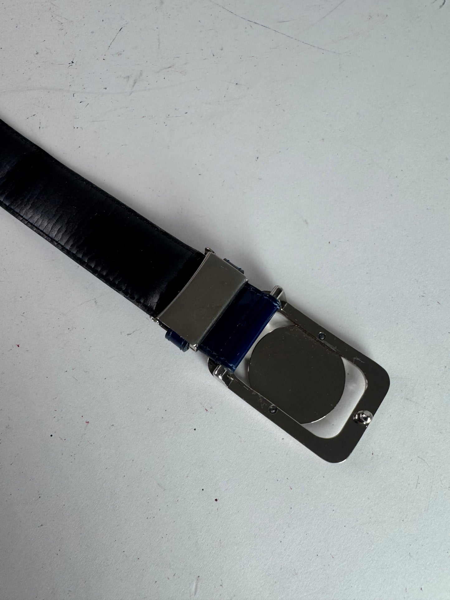 Vintage Courreges Patent Leather Belt Navy