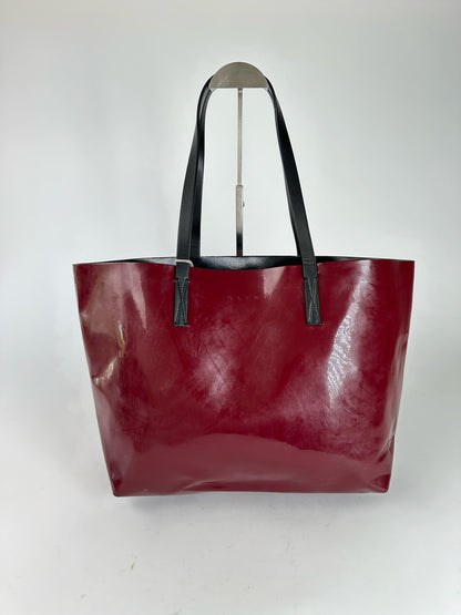 Vintage Marni Patent Leather Shopper red