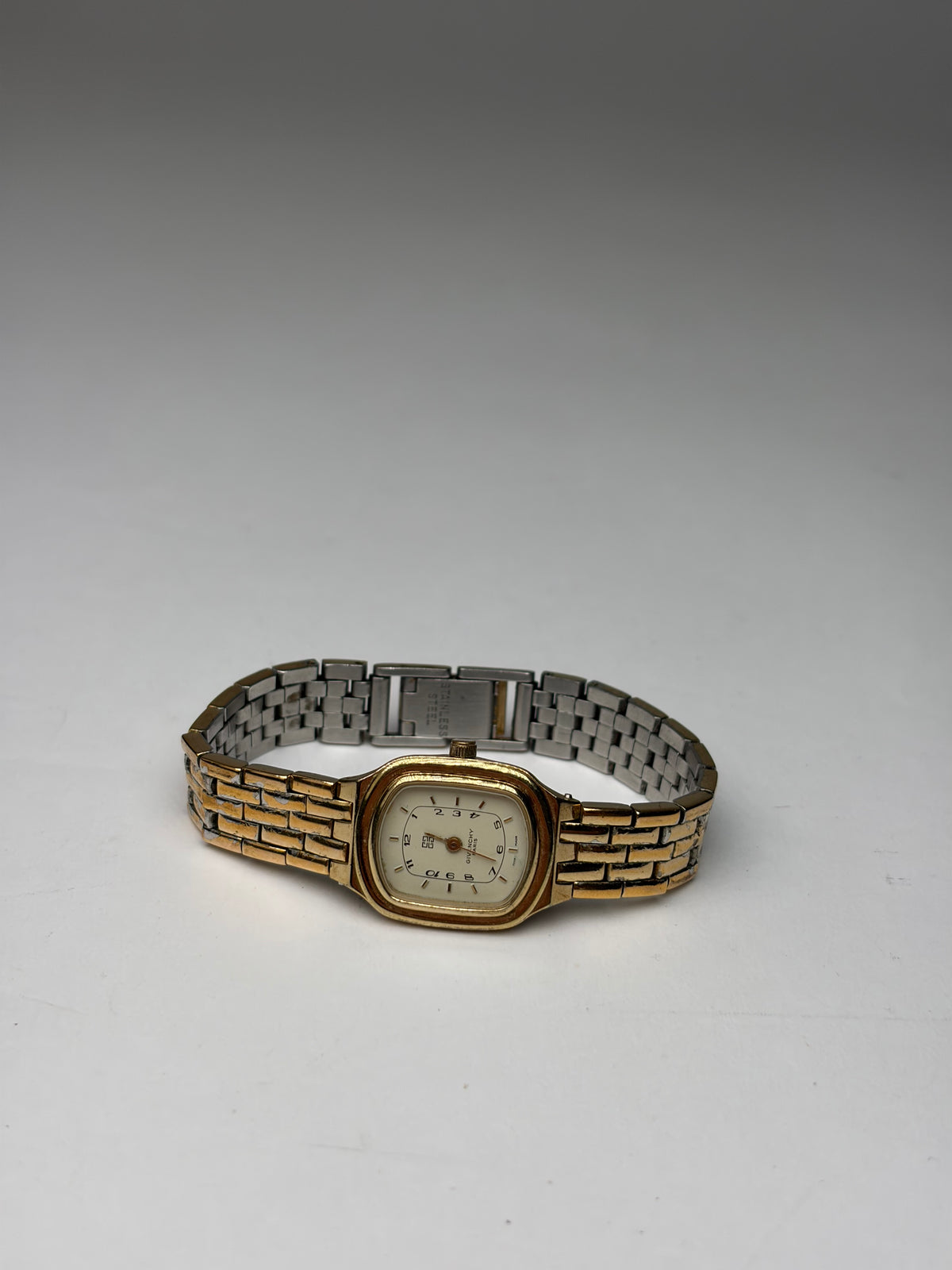 Vintage Givenchy Two-Tone Bracelet Watch c. Late 1980s Gold Silver