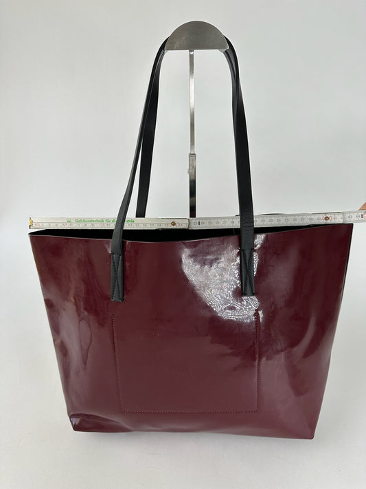 Vintage Marni Patent Leather Shopper red