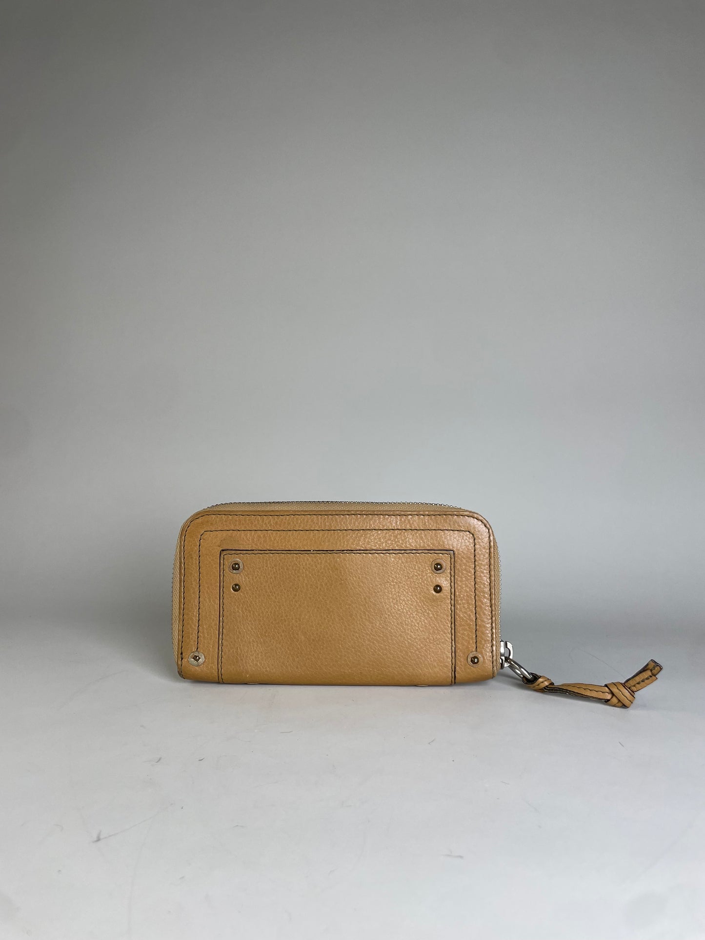 Vintage Chloe Leather Long Wallet Light Tan Gold
