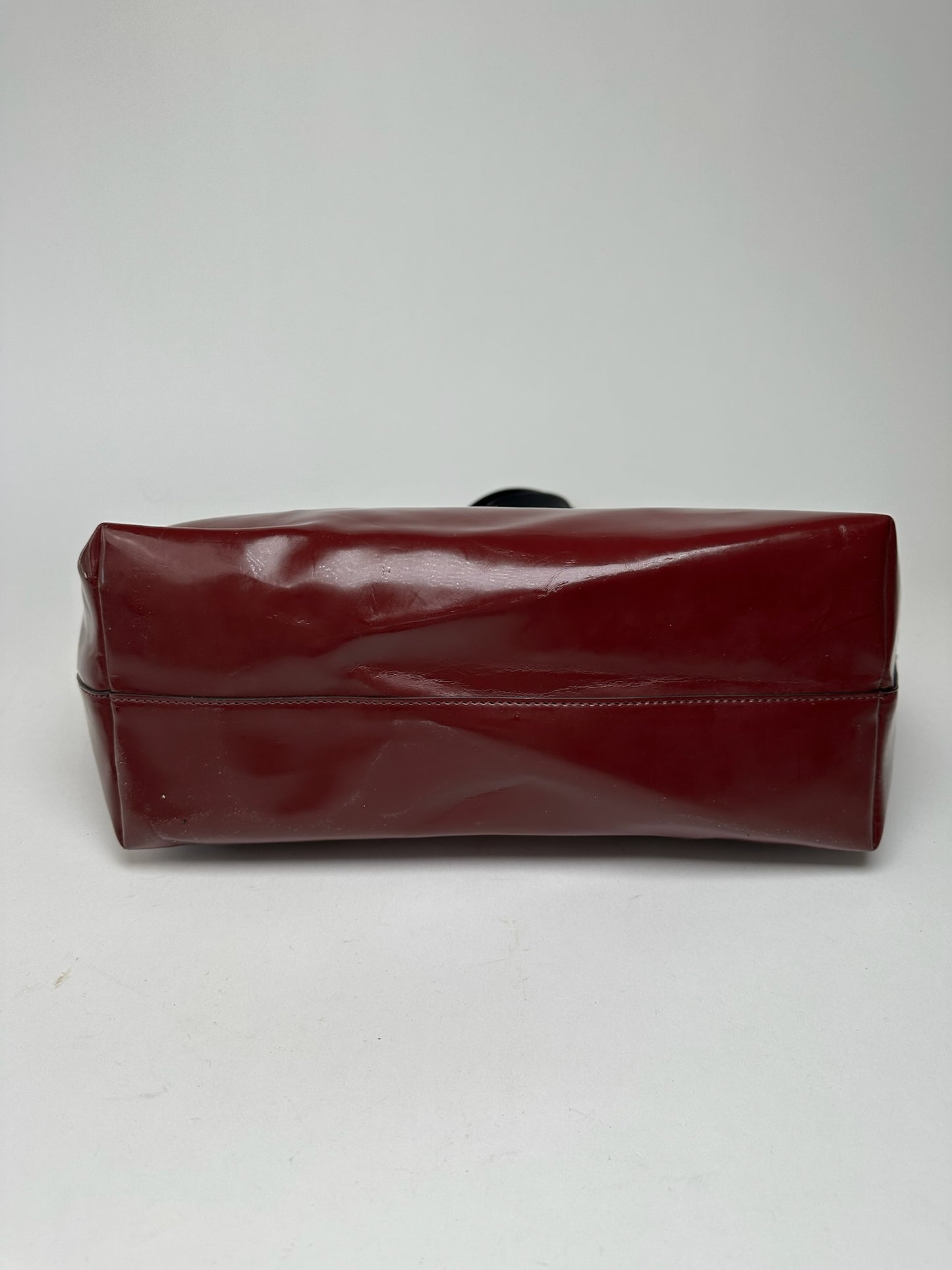 Vintage Marni Patent Leather Shopper red