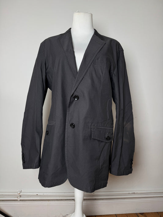 Vintage Burberry Cotton Short Coat M black