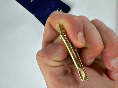 Vintage Yves Saint Laurent Metal Clamp / Cufflink Set Silver Gold