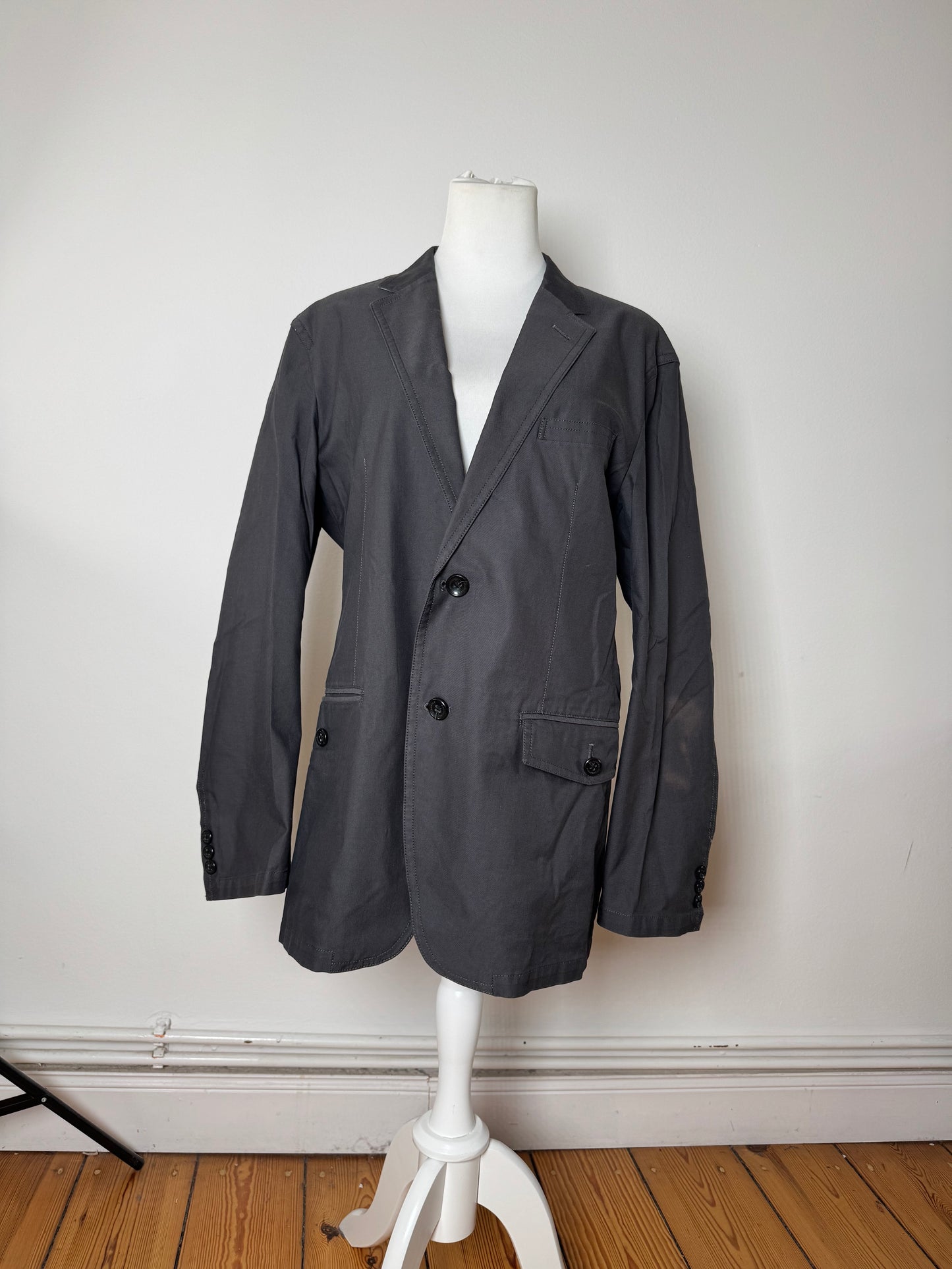 Vintage Burberry Cotton Short Coat M black