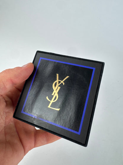 Vintage Yves Saint Laurent Metal Clamp / Cufflink Set Silver Gold