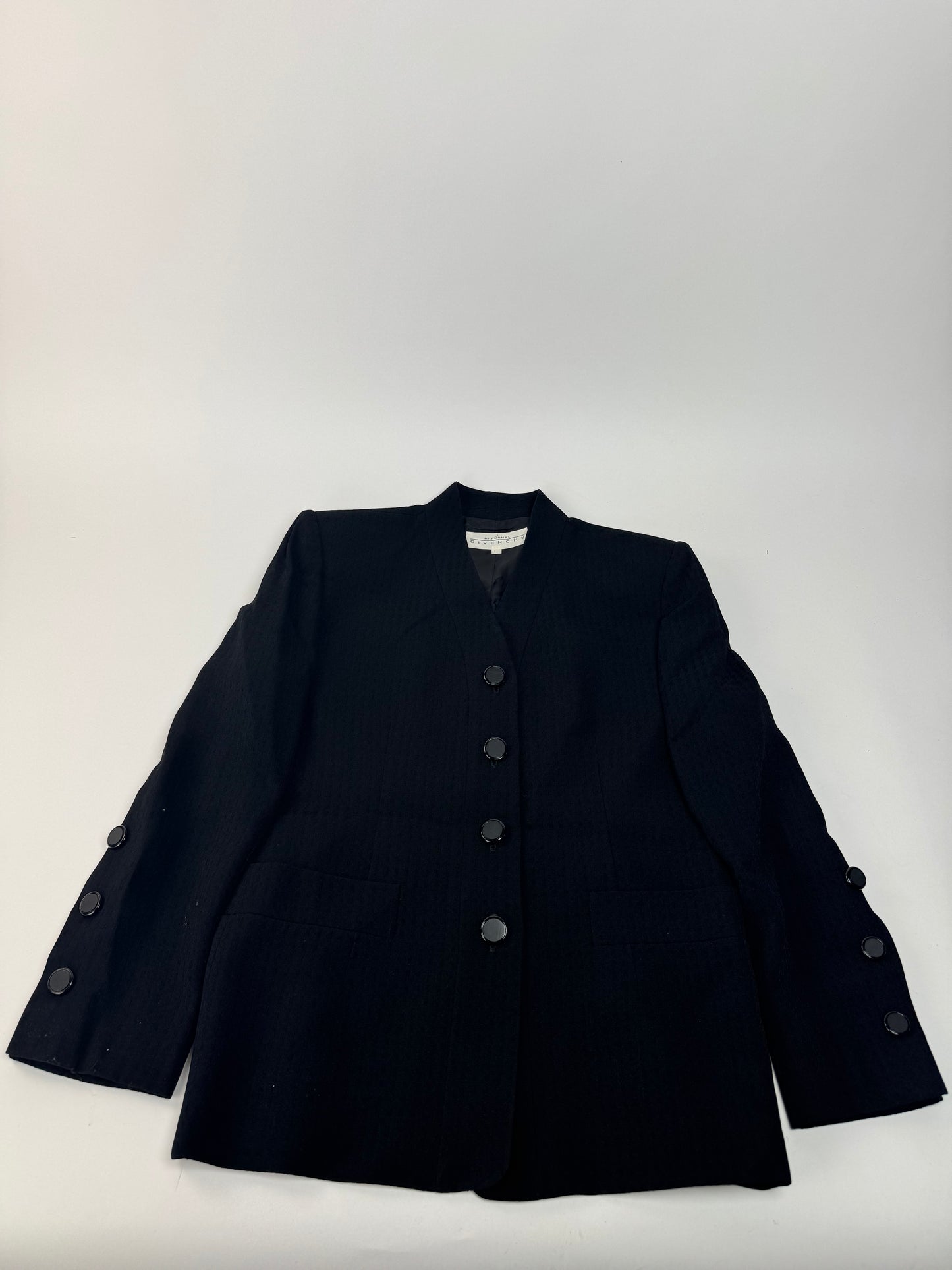 Vintage Givenchy Wool Blazer / Short Trenchcoat M/L black