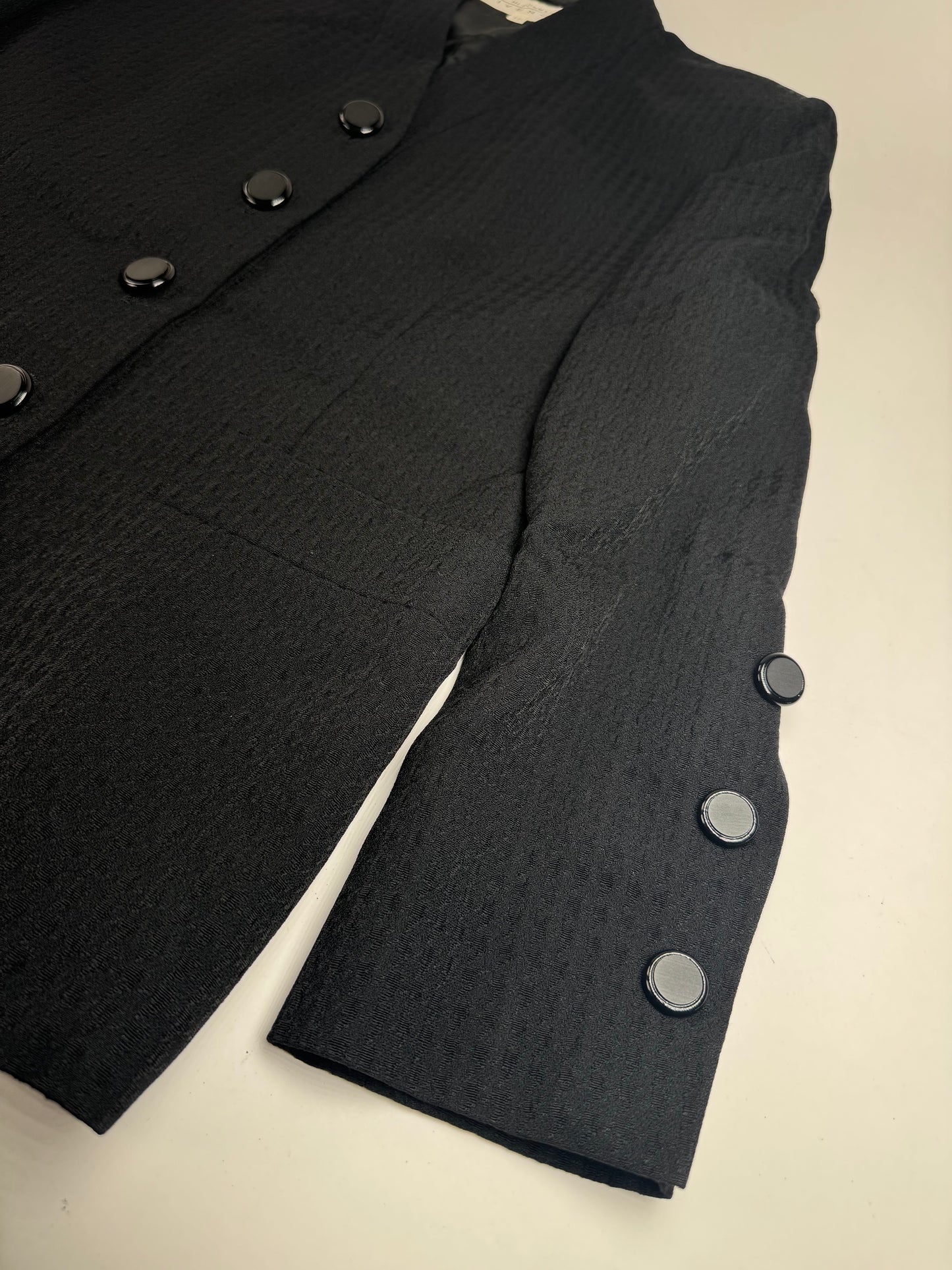 Vintage Givenchy Wool Blazer / Short Trenchcoat M/L black