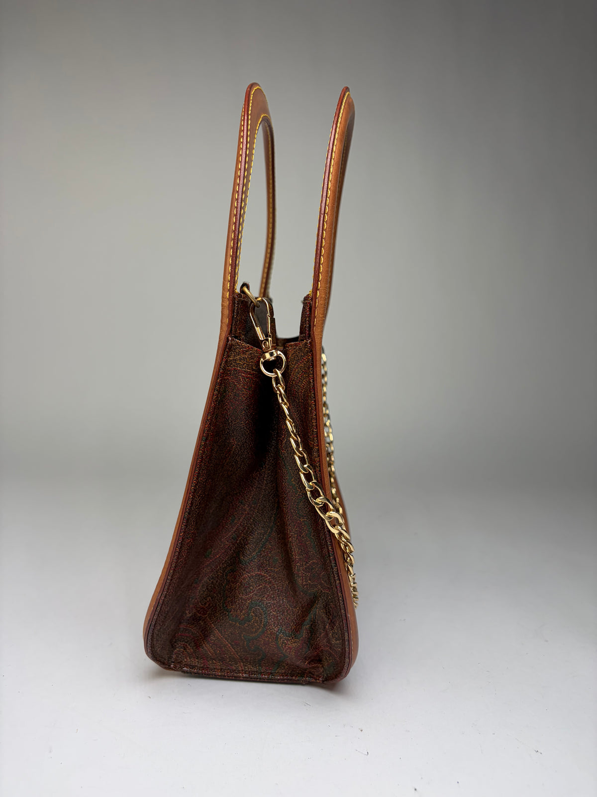 Vintage Etro Paisley Print Structured Top-Handle Bag Late 1990s Multicolor