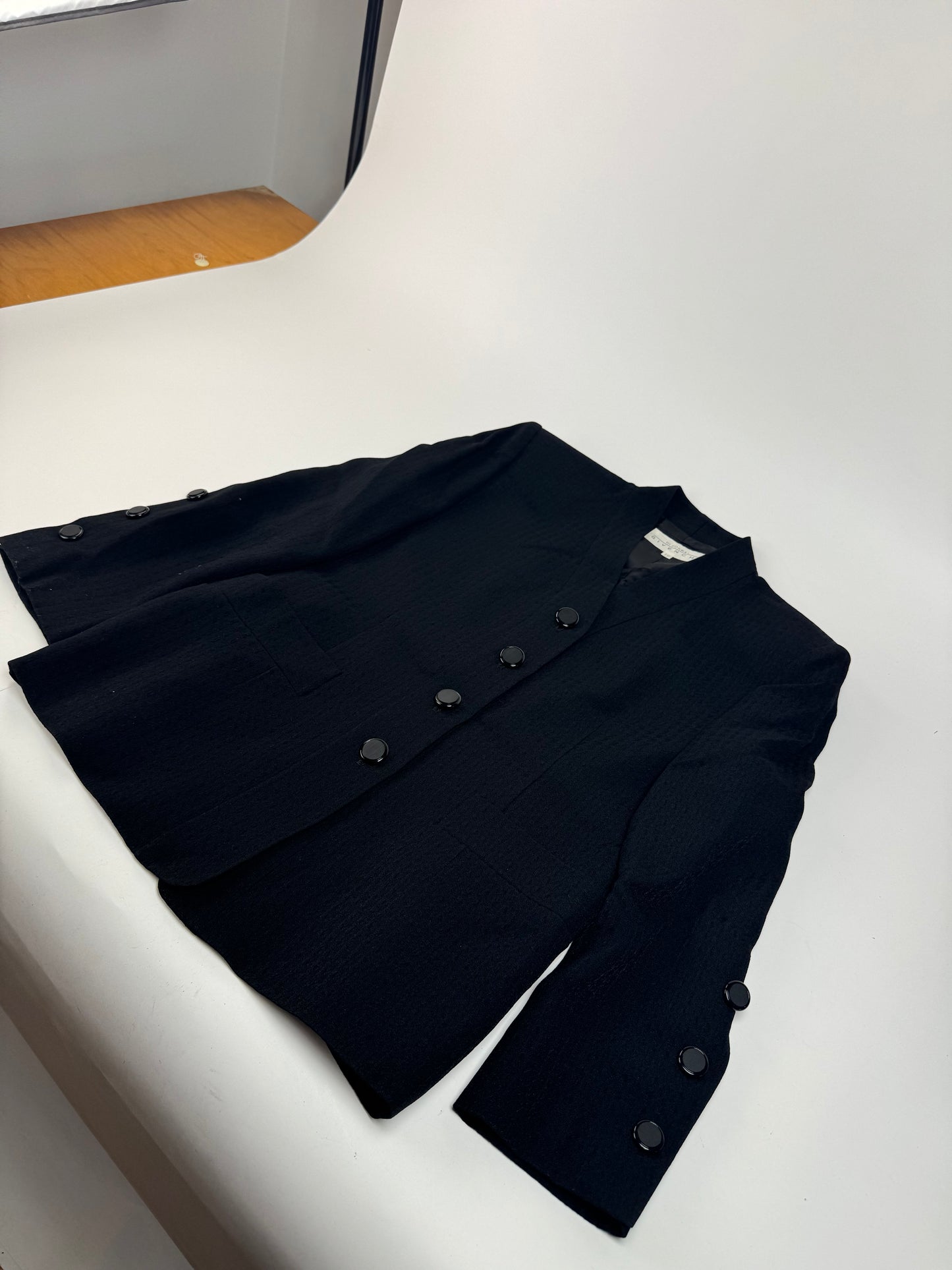 Vintage Givenchy Wool Blazer / Short Trenchcoat M/L black