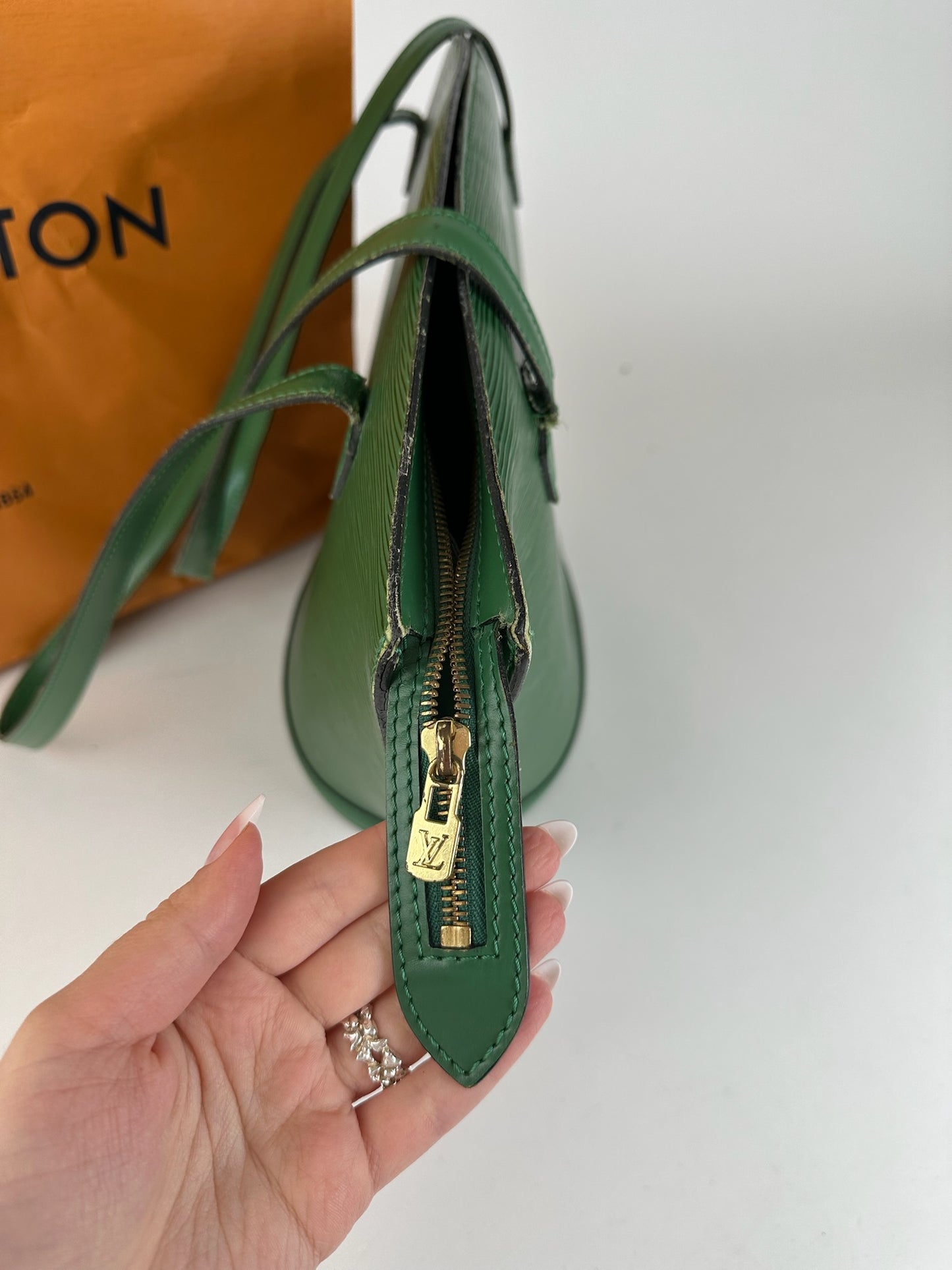 Vintage Louis Vuitton Saint Jacques EPI Leather Bag green