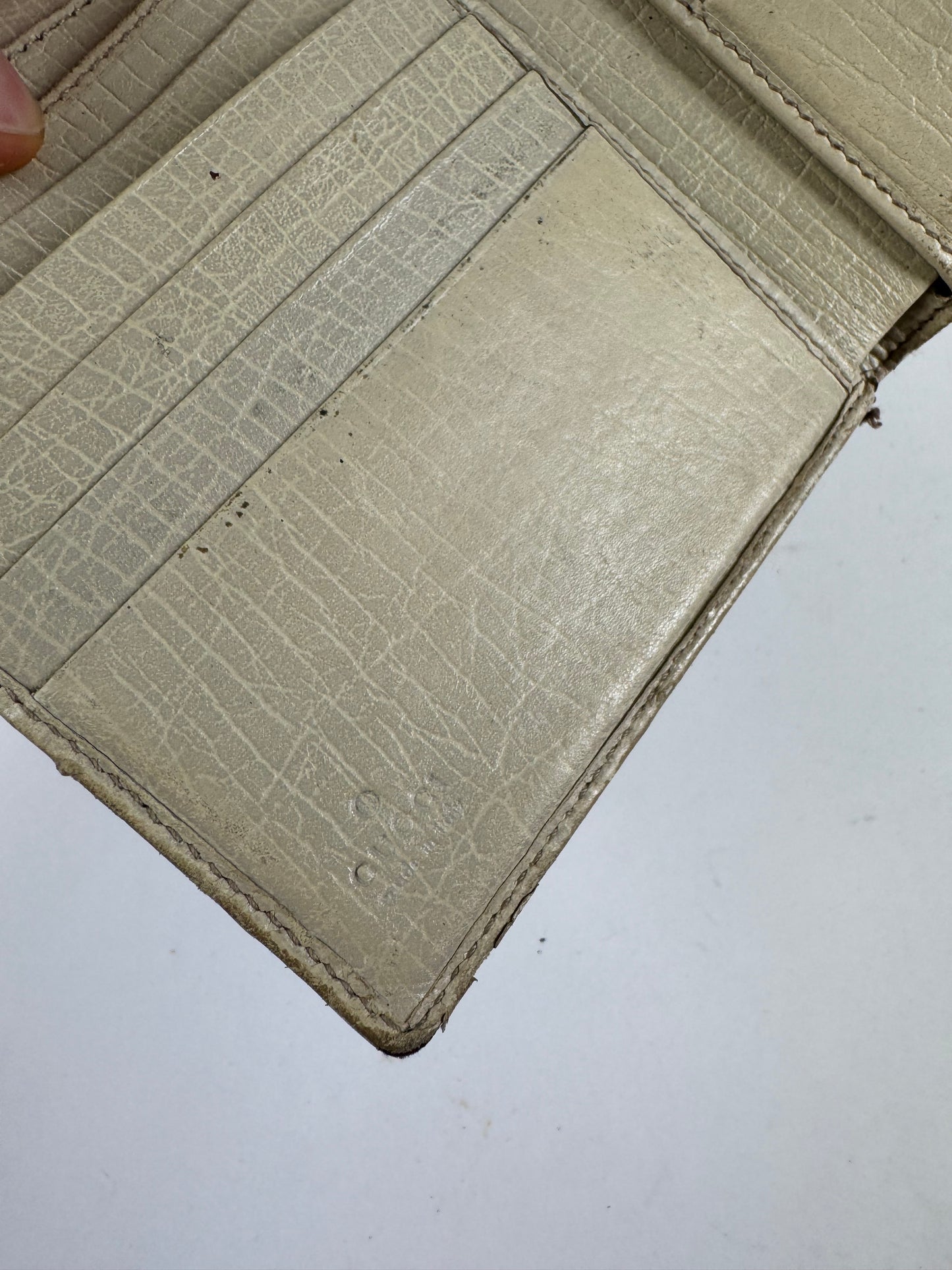 Vintage Gucci Leather / monogram wallet beige white orange