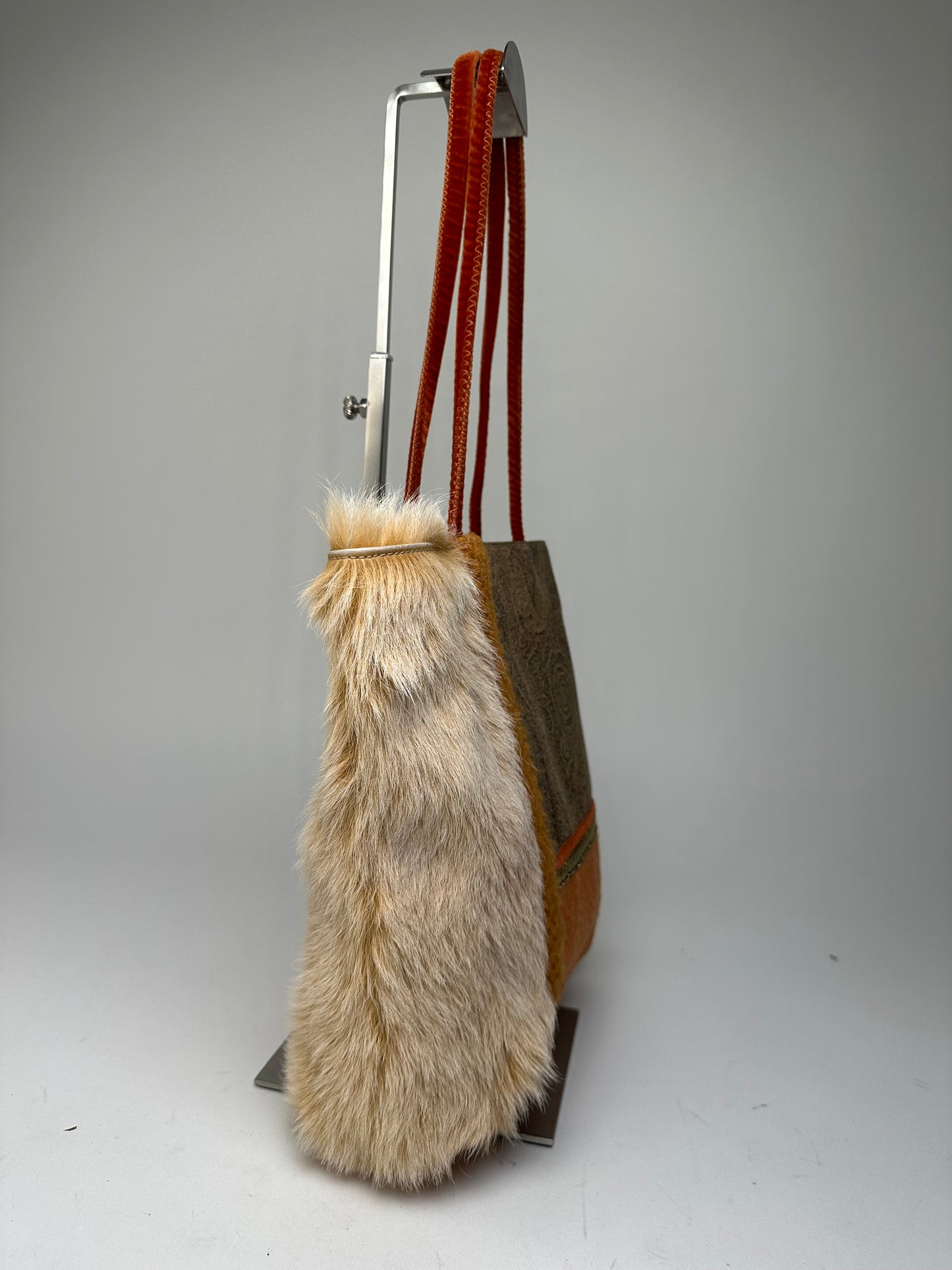 Vintage Etro Milano Patchwork Fabric Tote Bag Multicolor