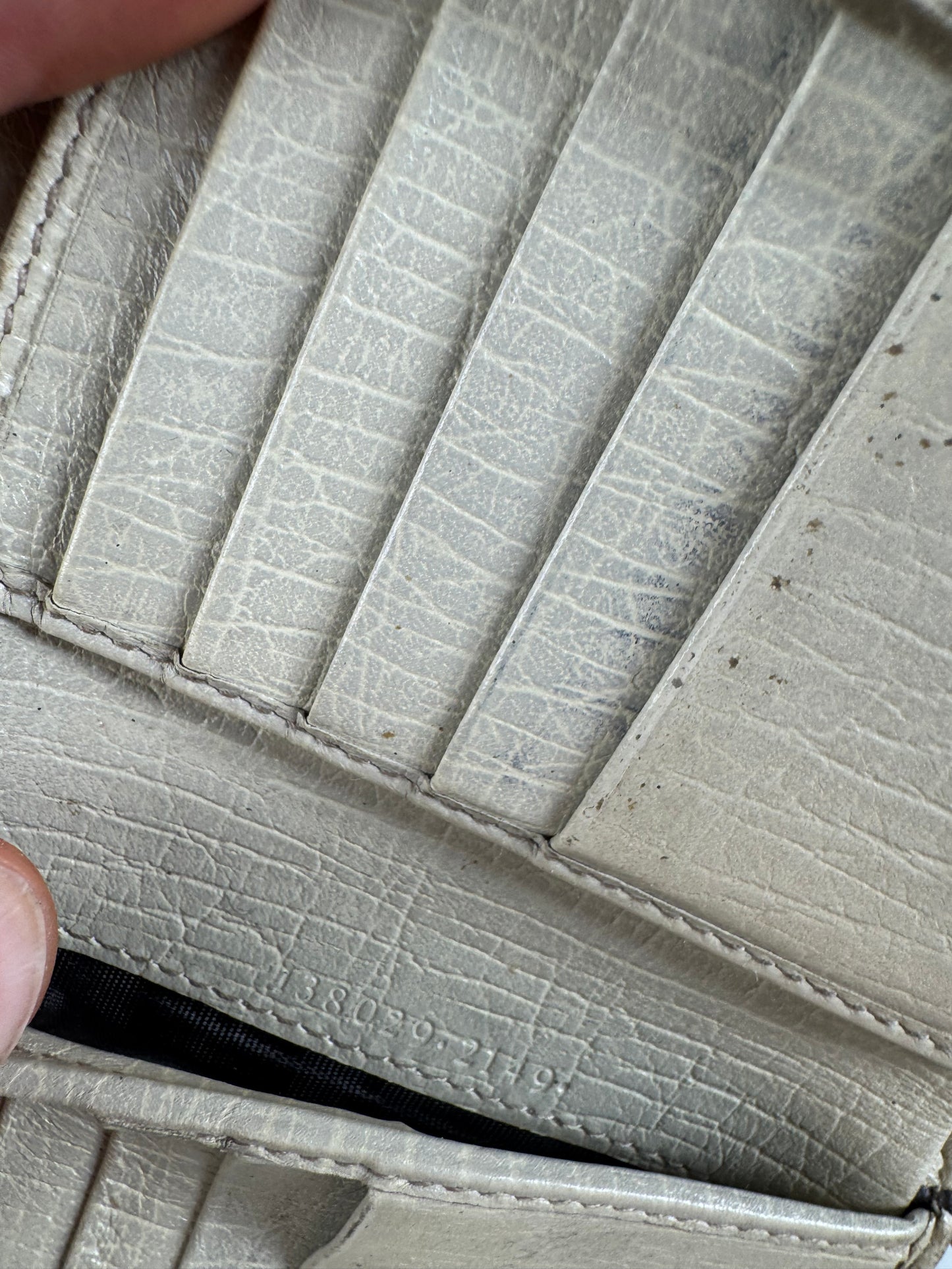 Vintage Gucci Leather / monogram wallet beige white orange