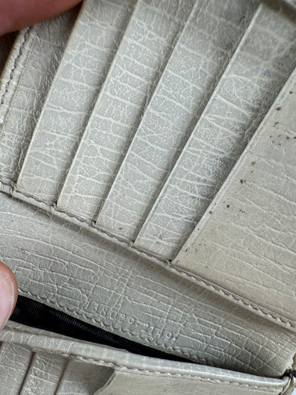 Vintage Gucci Leather / monogram wallet beige white orange