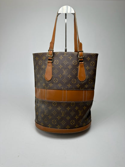 Vintage Louis Vuitton Leather Monogram Bucket bag brown