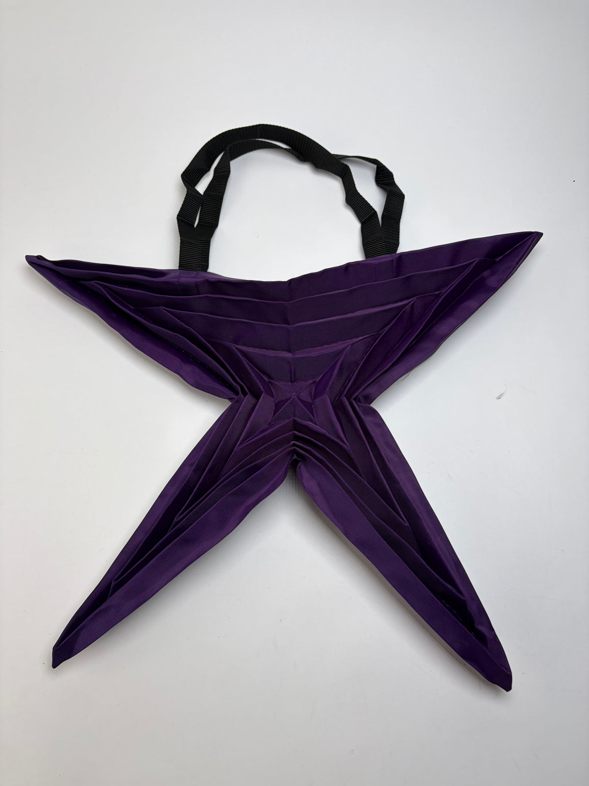 Vintage Issey Miyake Polyester Tote Purple Black Webbing