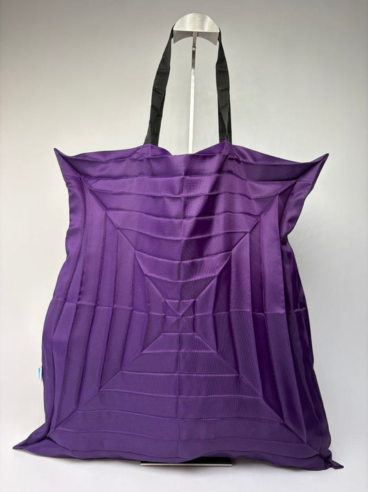Vintage Issey Miyake Polyester Tote Purple Black Webbing