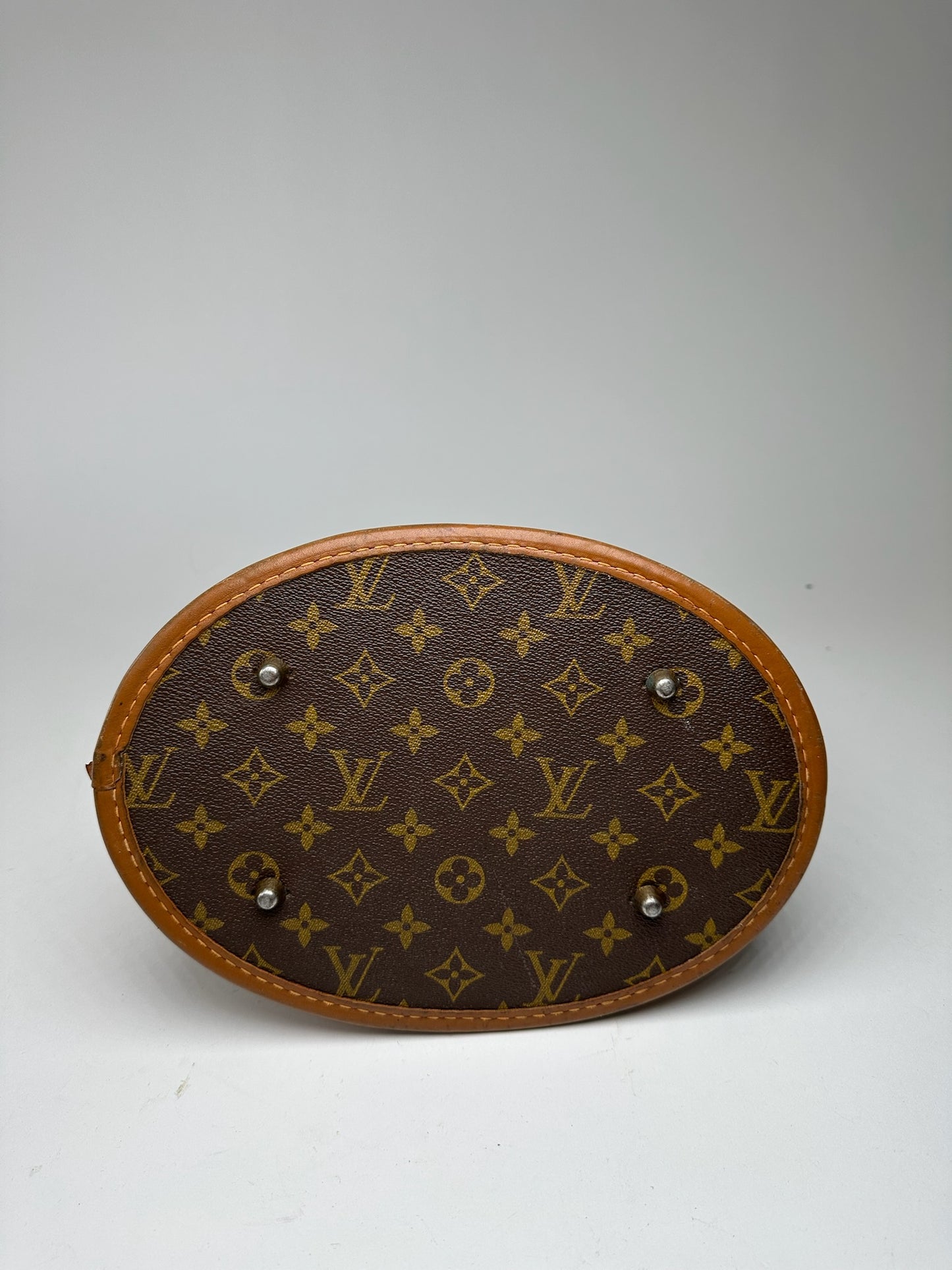 Vintage Louis Vuitton Leather Monogram Bucket bag brown