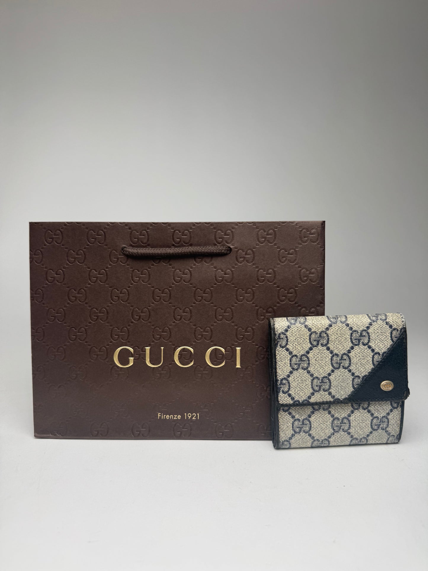 Vintage Gucci Ophidia Monogram Leather wallet black gray