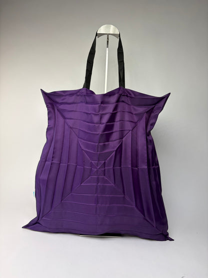 Vintage Issey Miyake Polyester Tote Purple Black Webbing