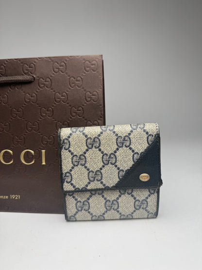 Vintage Gucci Ophidia Monogram Leather wallet black gray